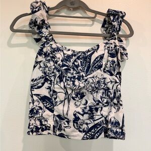 Abercrombie & Fitch blue and white poplin top size XS